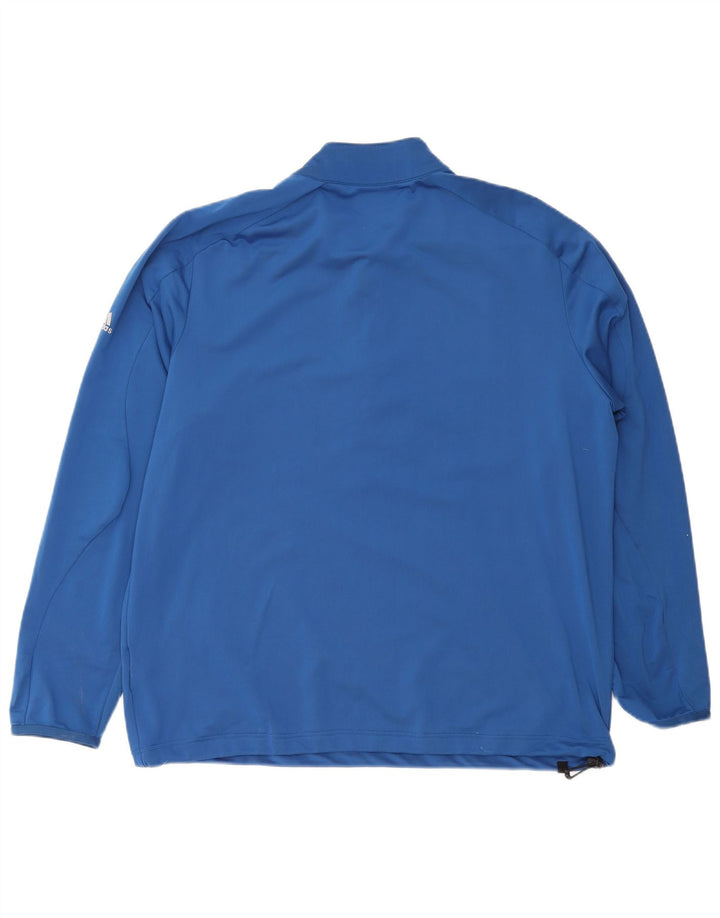 Adidas Męskie Climacool Zip Neck Top z długim rękawem, duży niebieski poliester