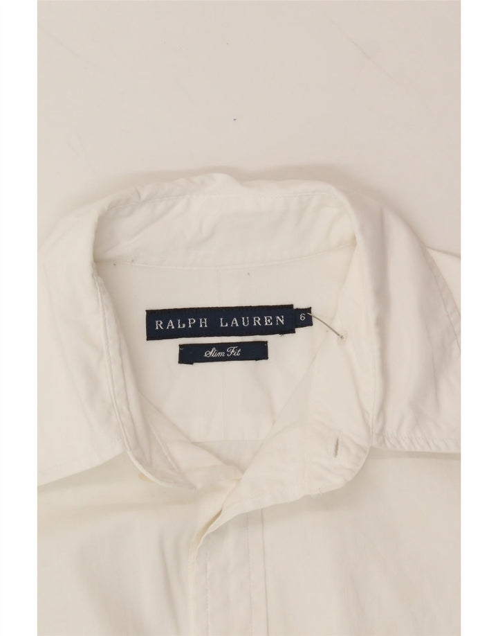 RALPH LAUREN Womens Slim Fit Shirt US 6 Medium White Cotton Vintage Ralph Lauren and Second-Hand Ralph Lauren from Messina Hembry 