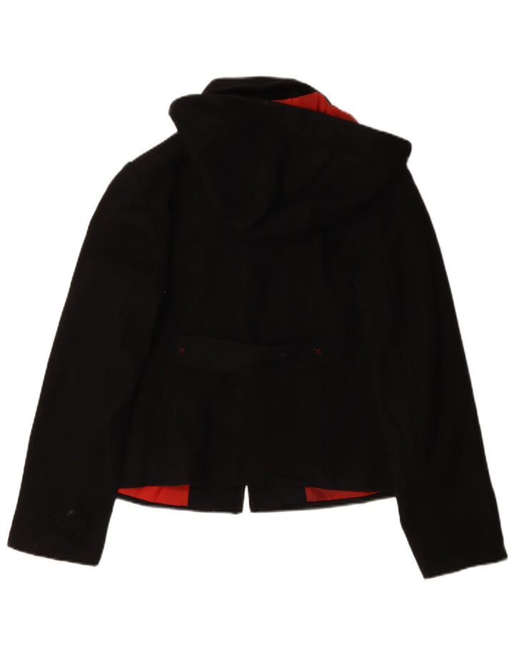 Damska kurtka puchowa z kapturem Laura Ashley UK 12, średnia czarna wełna