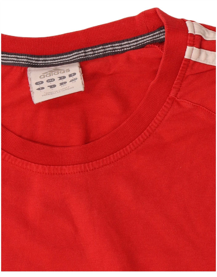 Adidas Męska Koszulka Top Duża Czerwona Bawełna