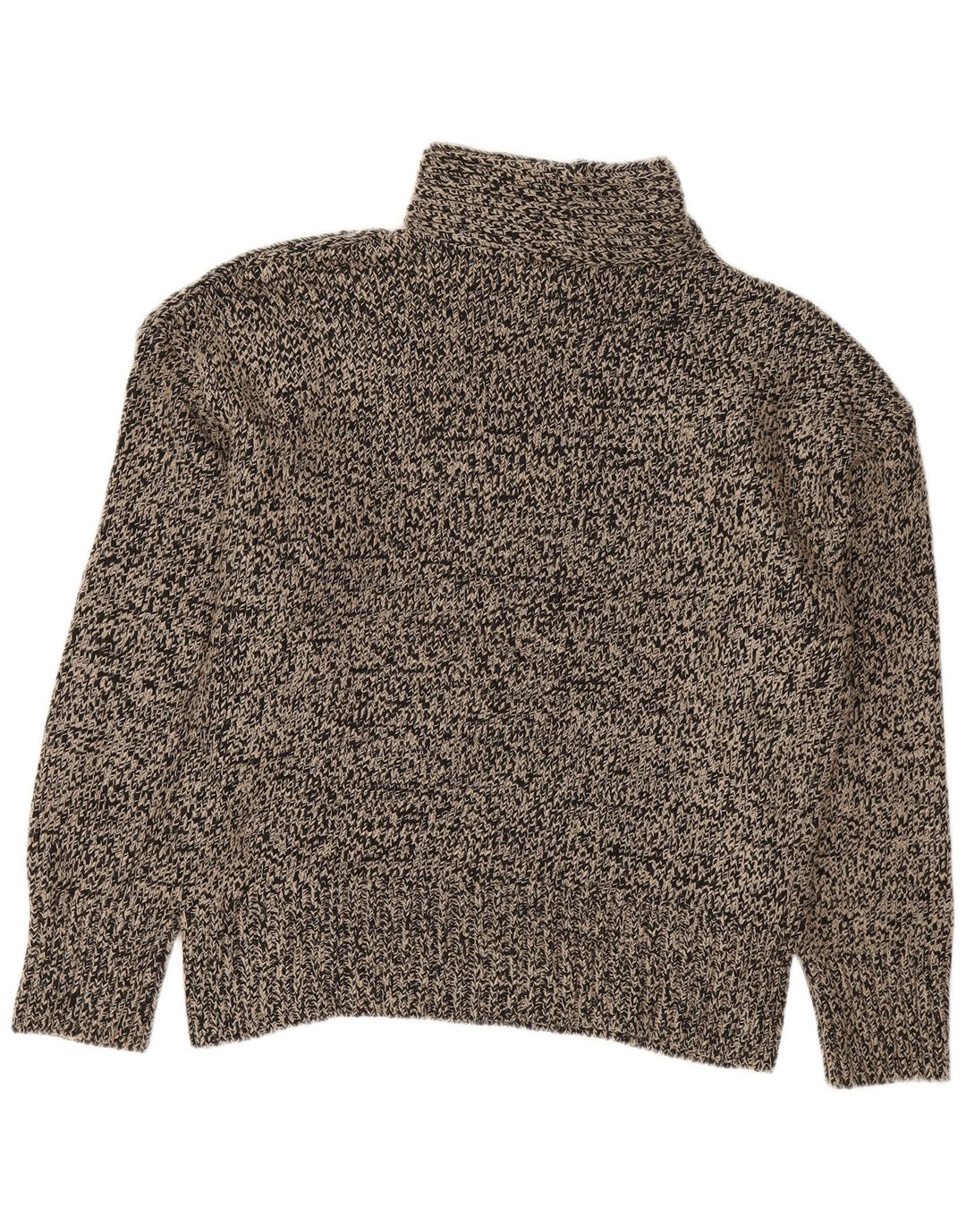 Sweter damski Zara z golfem UK 14, średni czarny, nakrapiany akryl