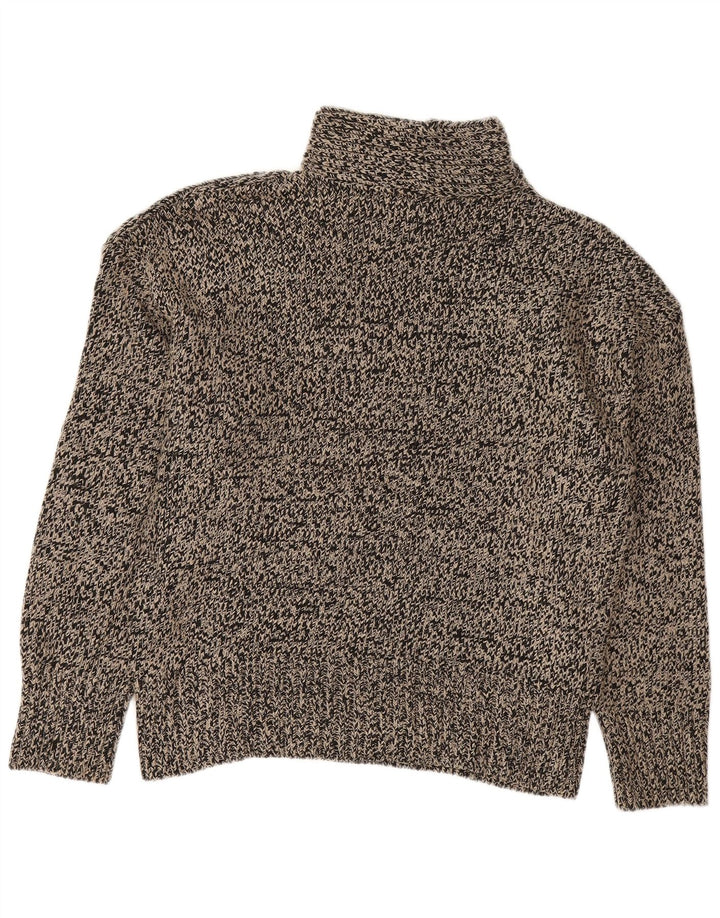 Sweter damski Zara z golfem UK 14, średni czarny, nakrapiany akryl