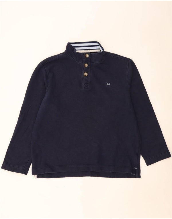 CREW CLOTHING Męski sweter zapinany na guziki, 2XL, granatowy, bawełniany