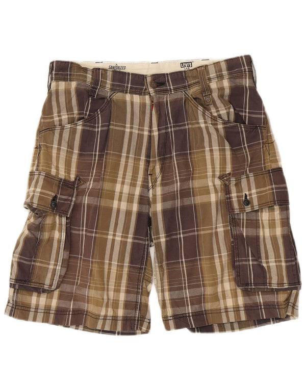 Levi's Mens Cargo Shorts W32 Medium Multicoloured Check Cotton