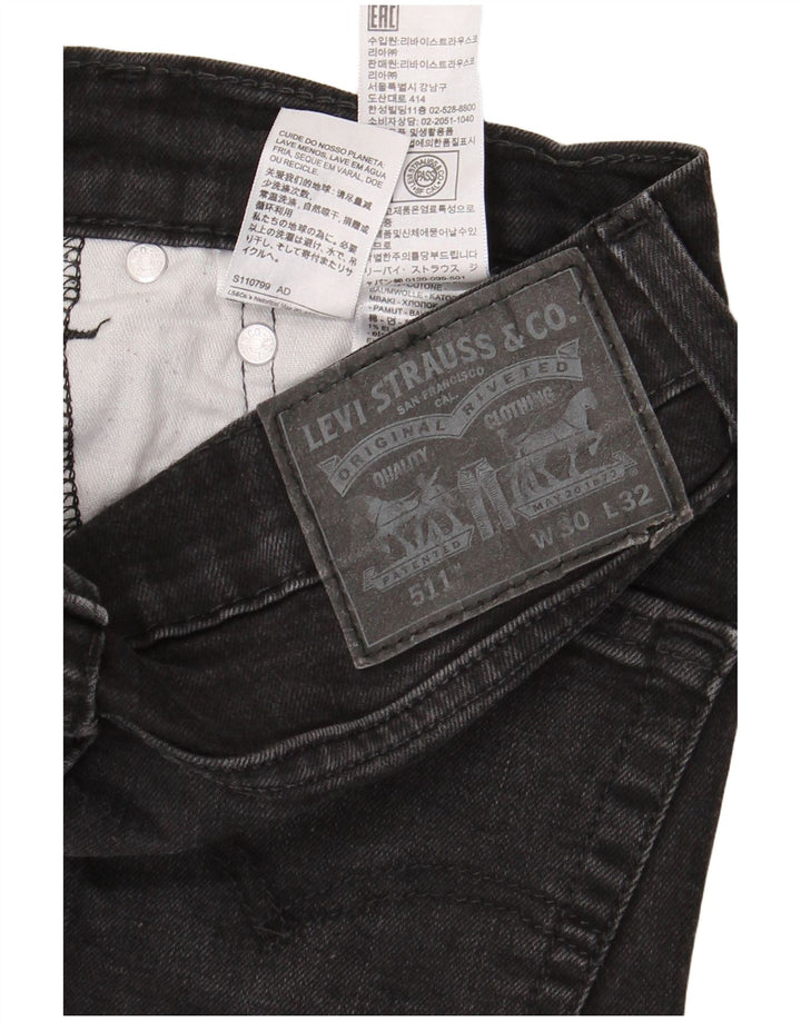 Męskie jeansy Levi's 511 Slim W30 L32 Czarna bawełna