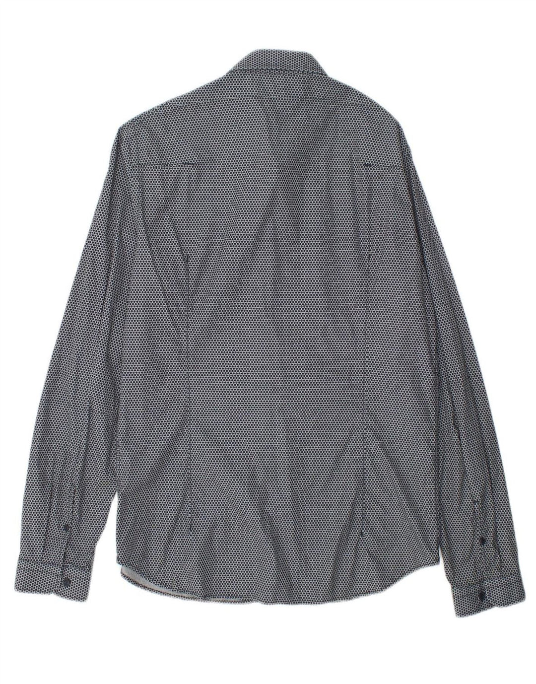 REPLAY Mens Regular Fit Shirt Large Navy Blue Spotted Cotton
