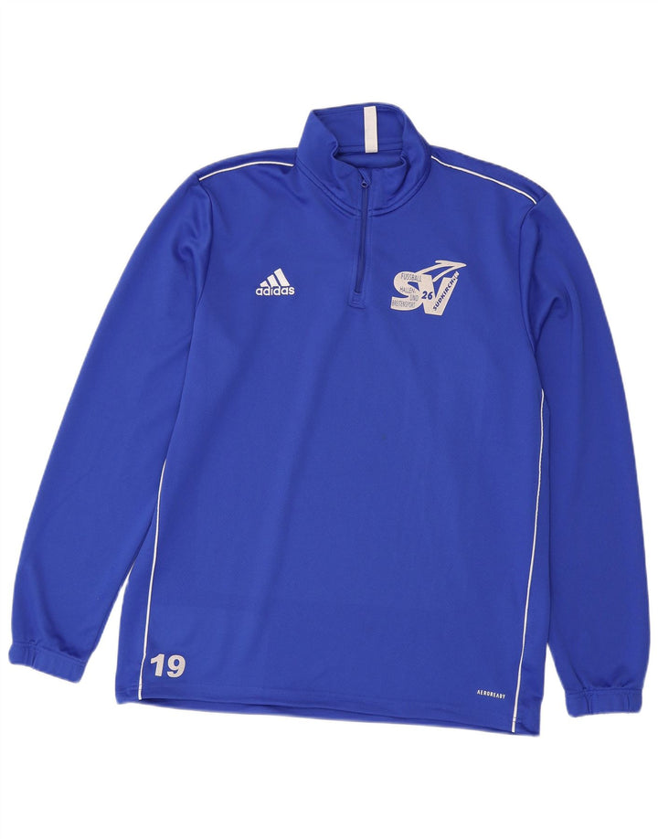 Męski dres ADIDAS Aeroready z grafiką i zamkiem pod szyją, XL, niebieski