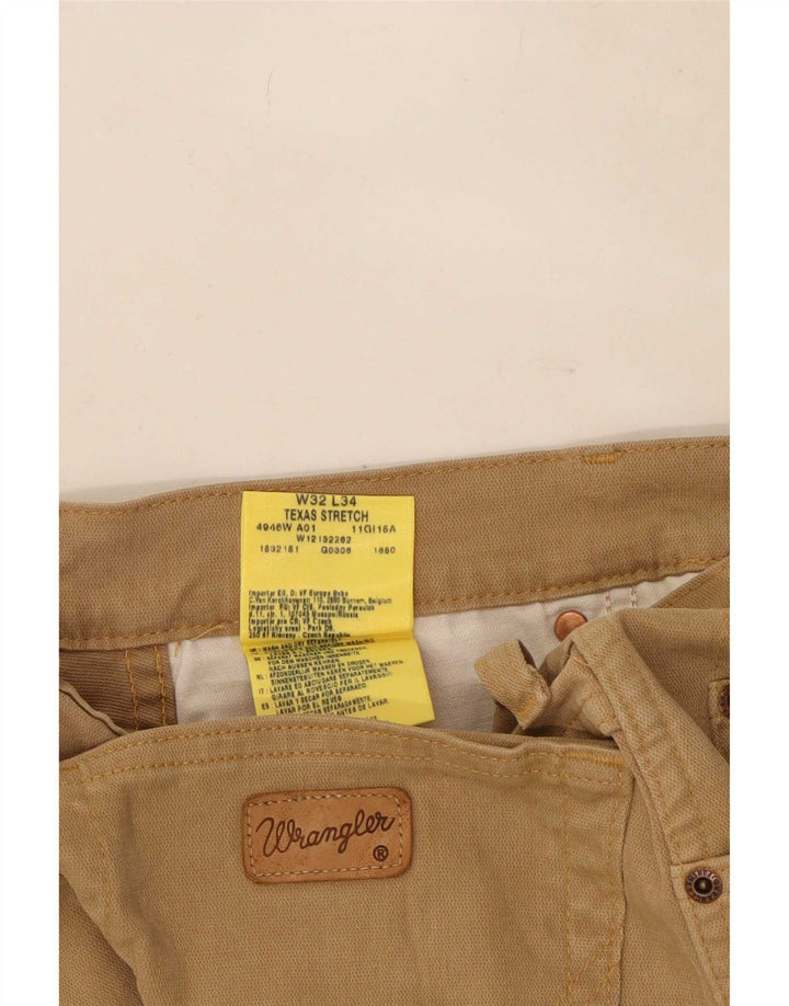 Męskie jeansy Wrangler Texas Stretch Straight W32 L30 Brązowa bawełna