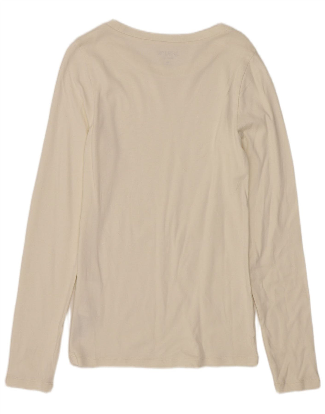 Damski top J. Crew Perfect Fit z długim rękawem, UK 12, średnia biała bawełna