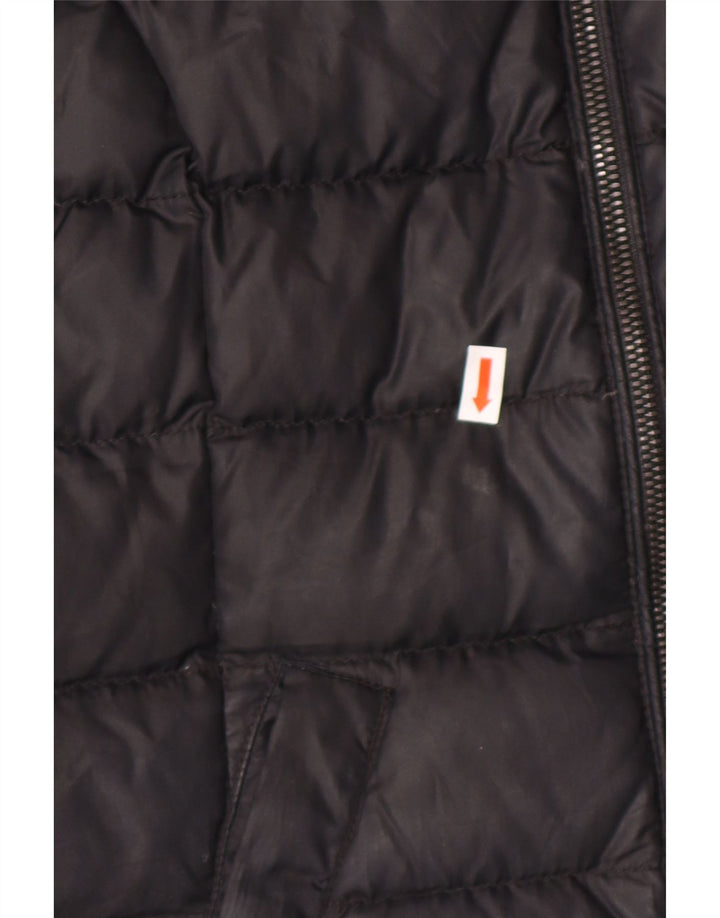 TOMMY HILFIGER Womens Hooded Padded Jacket UK 10 Small Black Polyester