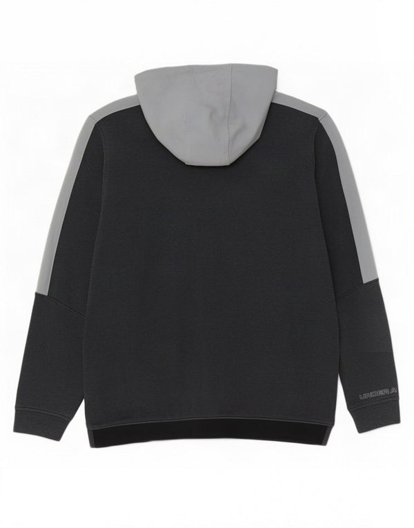 Under Armour Mens Zip Hoodie Sweater Large Navy Blue Colourblock Cotton