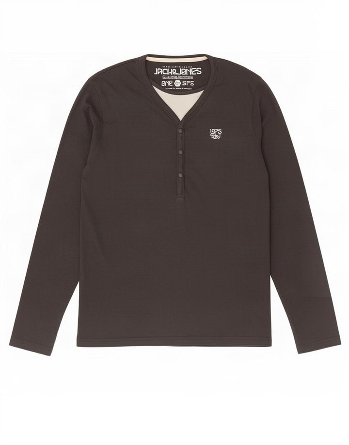 Męski top z długim rękawem Jack & Jones, średnioszary