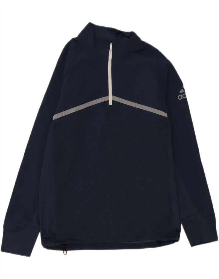 Męski dres ADIDAS z zamkiem błyskawicznym i średnim granatowym nakrapianym
