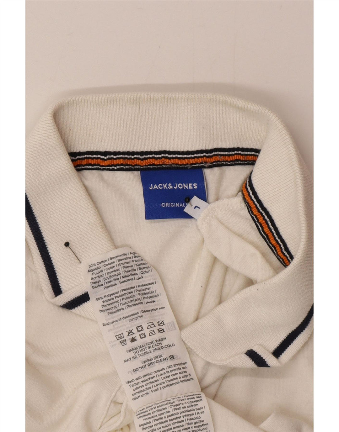 Męska koszulka polo Jack & Jones, duża, biała, bawełniana