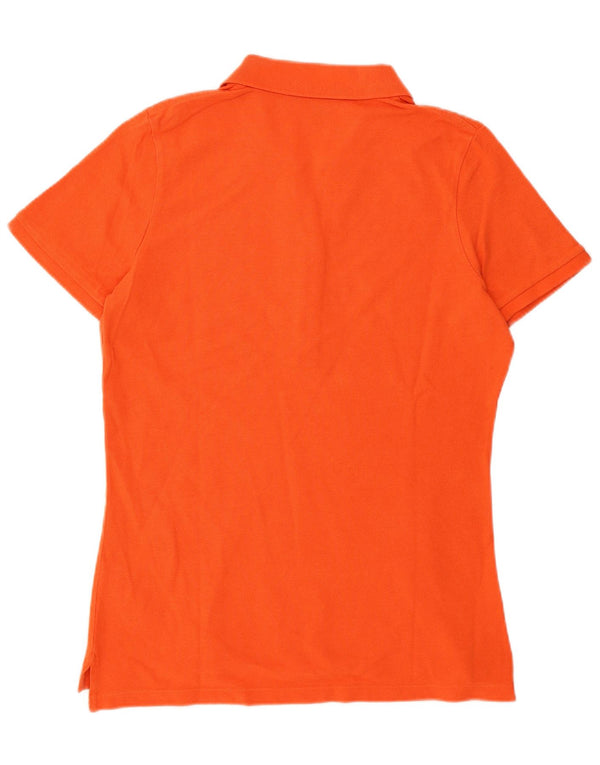 Gant Womens Short Sleeve Polo Shirt UK 12 Medium Orange Cotton