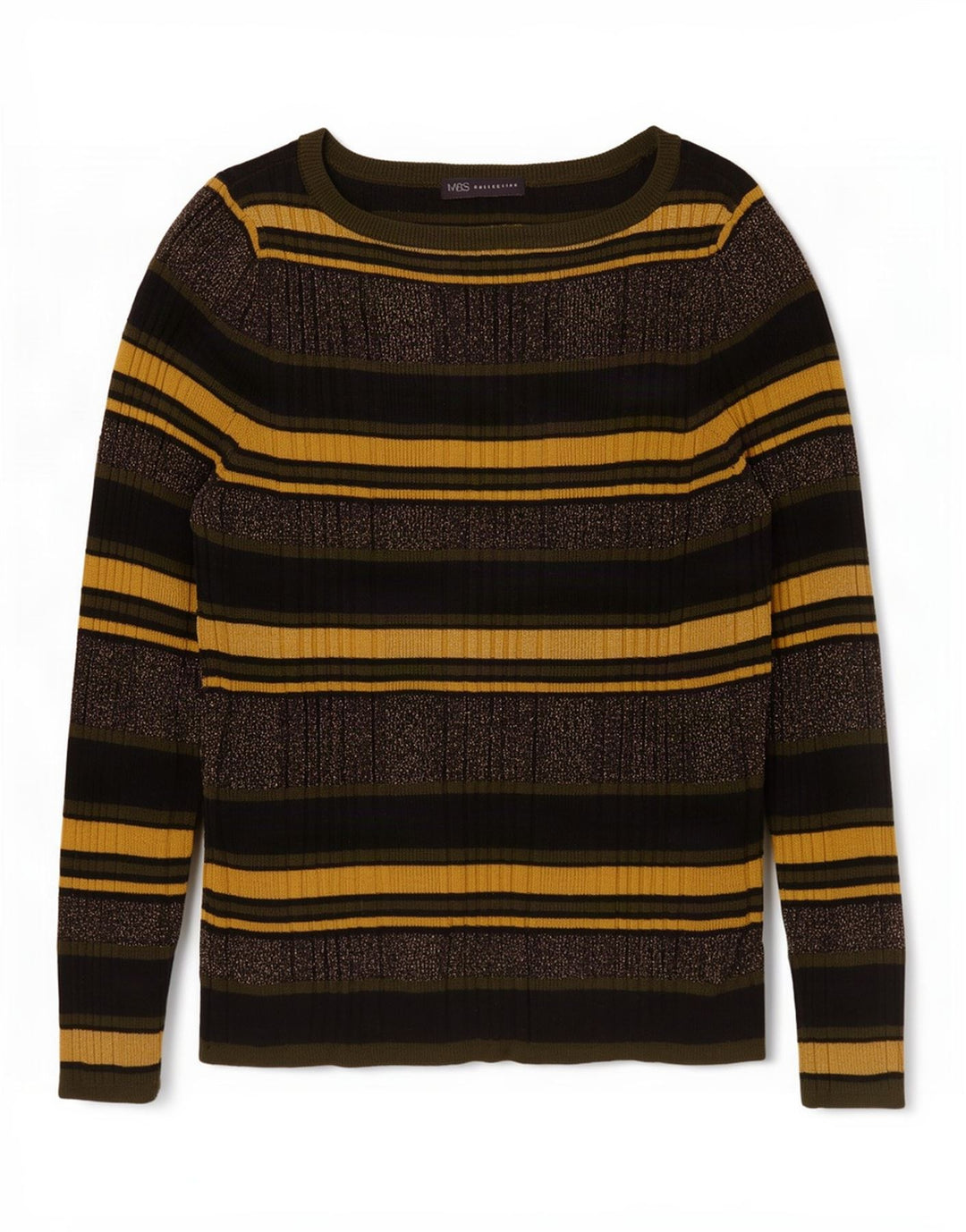 Marks & Spencer Damski sweter z dekoltem w łódkę, UK 16, duży, wielokolorowy