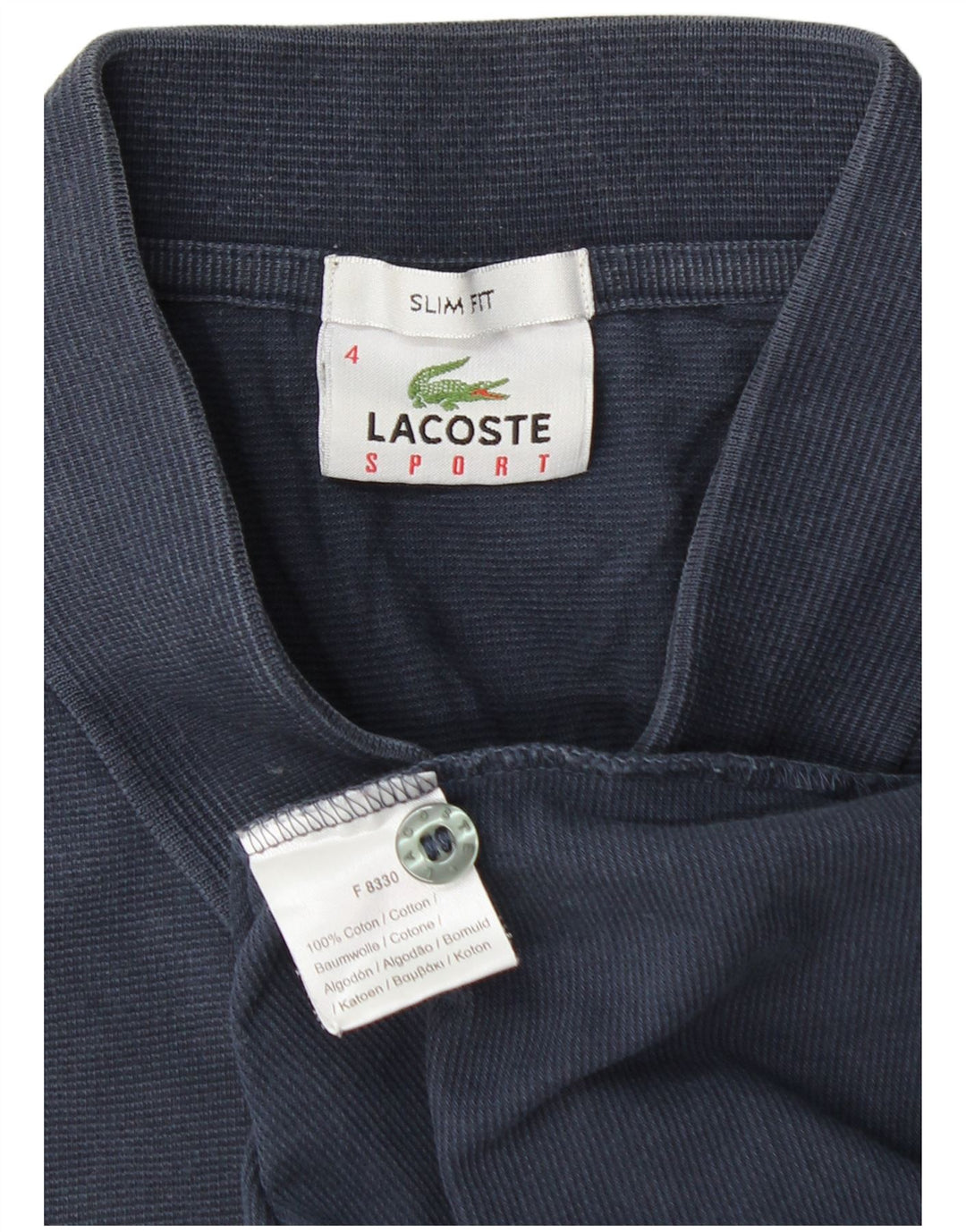 Męska koszulka polo LACOSTE Slim Fit, rozmiar 4, średnia, granatowa, bawełniana