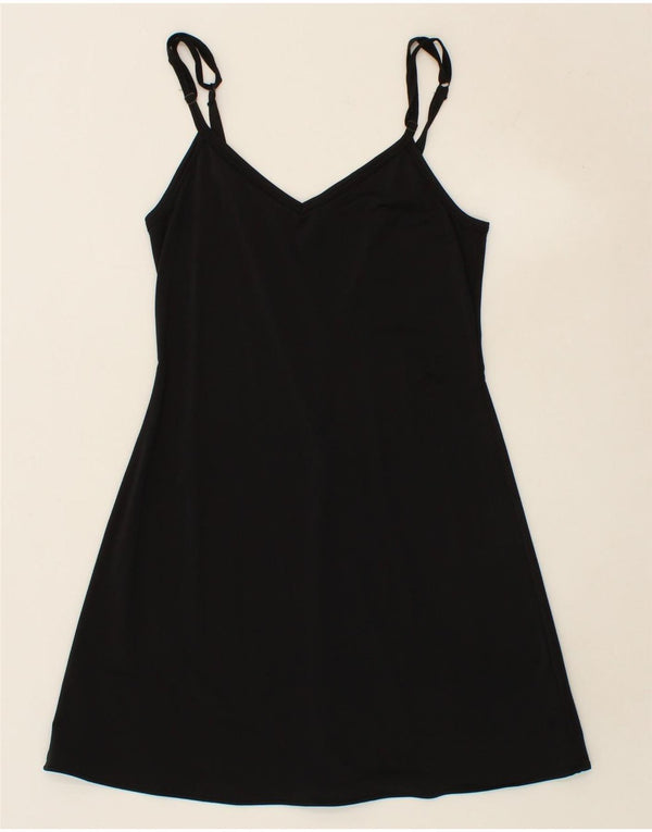 BENETTON Womens A-Line Dress UK 12 Medium Black Polyester