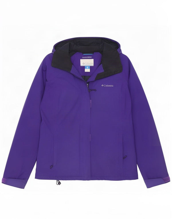 Damska kurtka przeciwdeszczowa z kapturem Columbia Omni-Tech UK 18 XL Fioletowy nylon