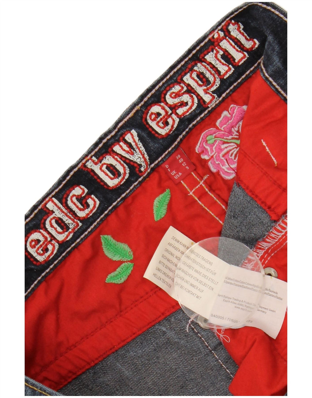 Damskie jeansy typu bootcut ESPRIT UK 12 Medium W28 L27 Granatowa bawełna