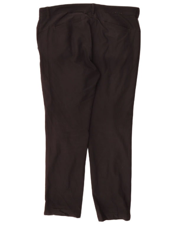 Adidas Womens Regular Chino Trousers W34 L30 Black Polyester