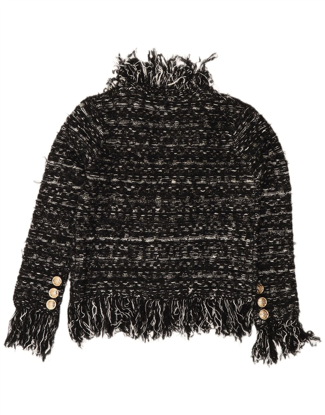 Sweter damski VINTAGE UK 10 w małe czarne paski, akryl