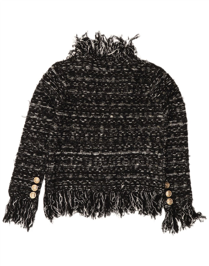 Sweter damski VINTAGE UK 10 w małe czarne paski, akryl