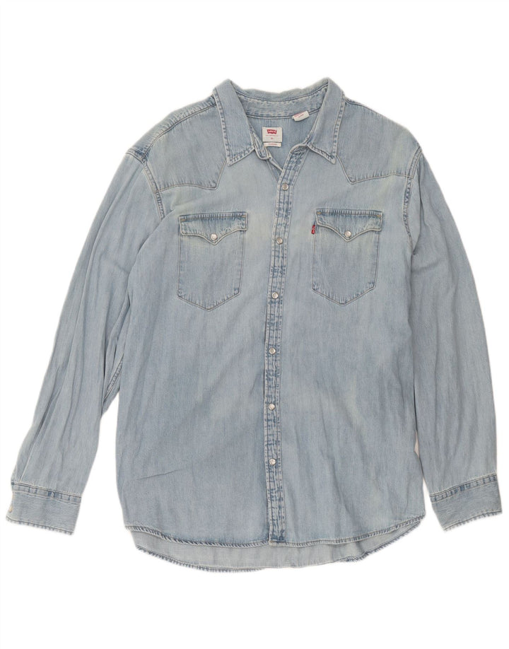Męska wysoka koszula dżinsowa Levi's XL, niebieska, bawełniana