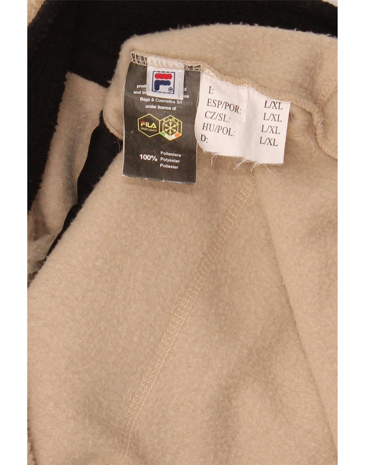 FILA Mens Fleece Jacket UK 40 Large Beige Polyester