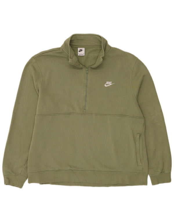 Męski sweter z zamkiem błyskawicznym Nike XL, zielony, bawełniany