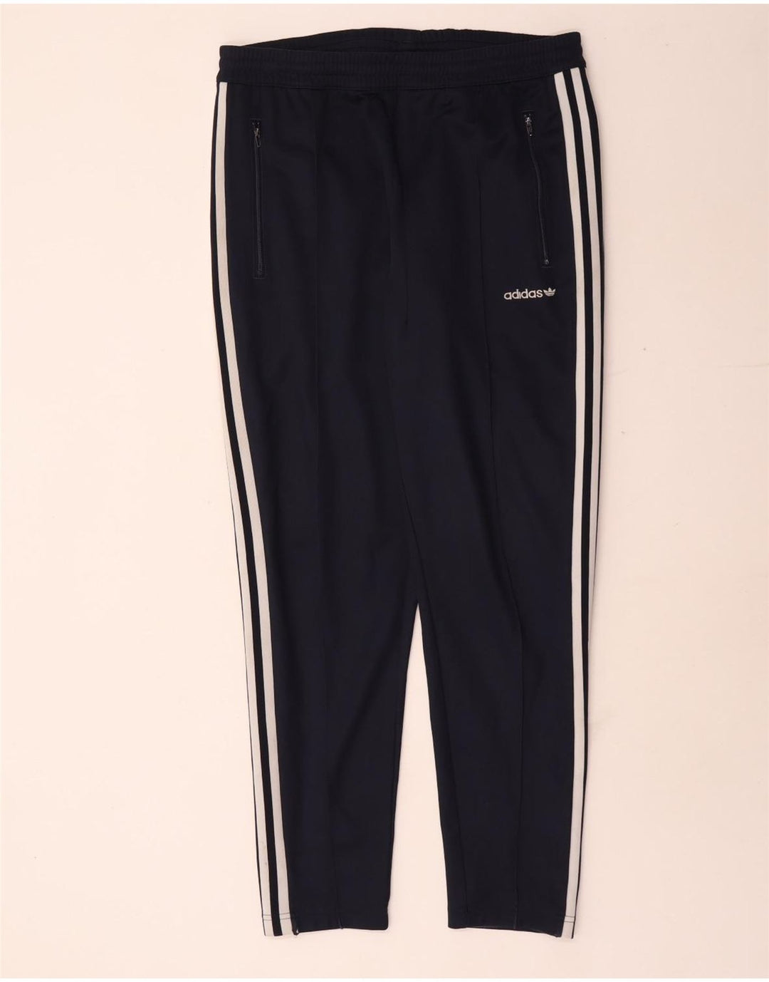 Męskie spodnie dresowe Adidas, duże, granatowe, poliestrowe