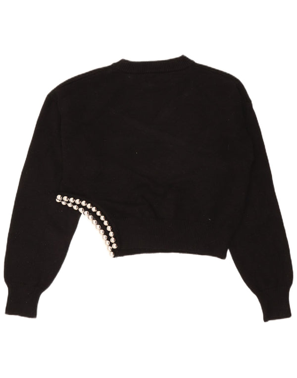 Sweter damski Zara Crop Oversize z okrągłym dekoltem UK 10 Small Black