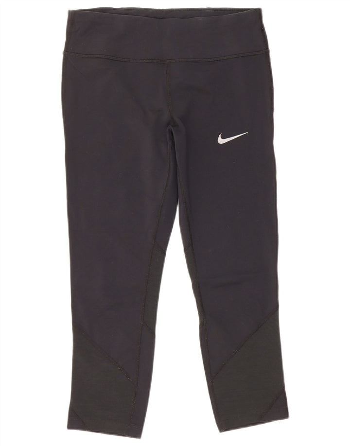 Damskie legginsy Nike Dri Fit Capri UK 12, średni czarny nylon