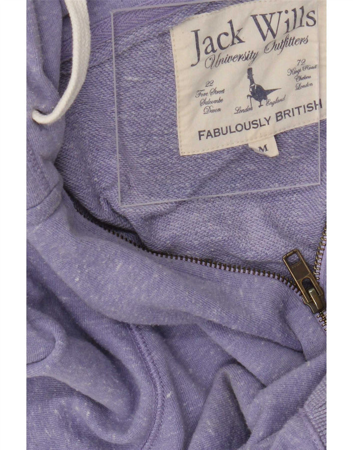 Męski sweter z kapturem i zamkiem błyskawicznym Jack Wills, średnio fioletowy, nakrapiany poliester