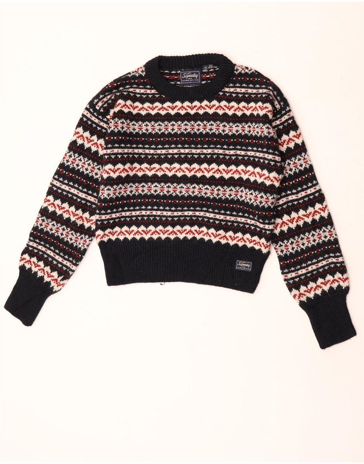 Damski sweter Superdry z okrągłym dekoltem, UK 14, duży, wielokolorowy