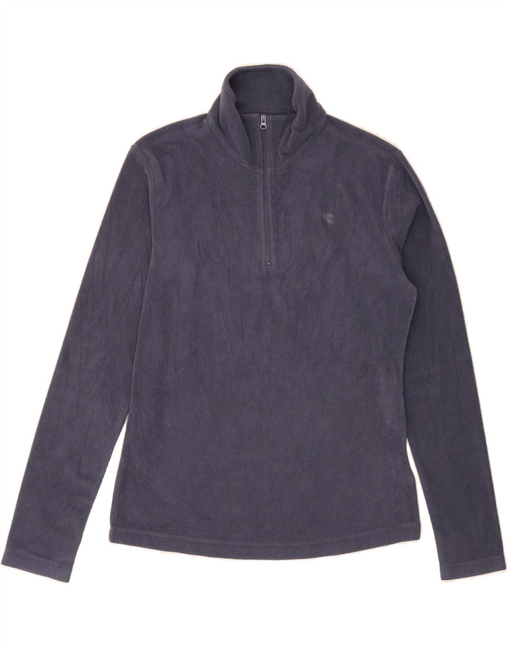 DIADORA Womens Zip Neck Fleece Jumper UK 14 Medium Purple Polyester Vintage Diadora and Second-Hand Diadora from Messina Hembry 