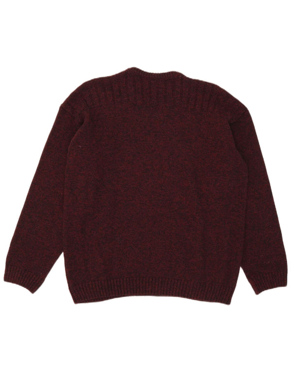Lacoste Męski sweter z dekoltem w kształcie litery V, rozmiar 7 2XL, bordowa wełna