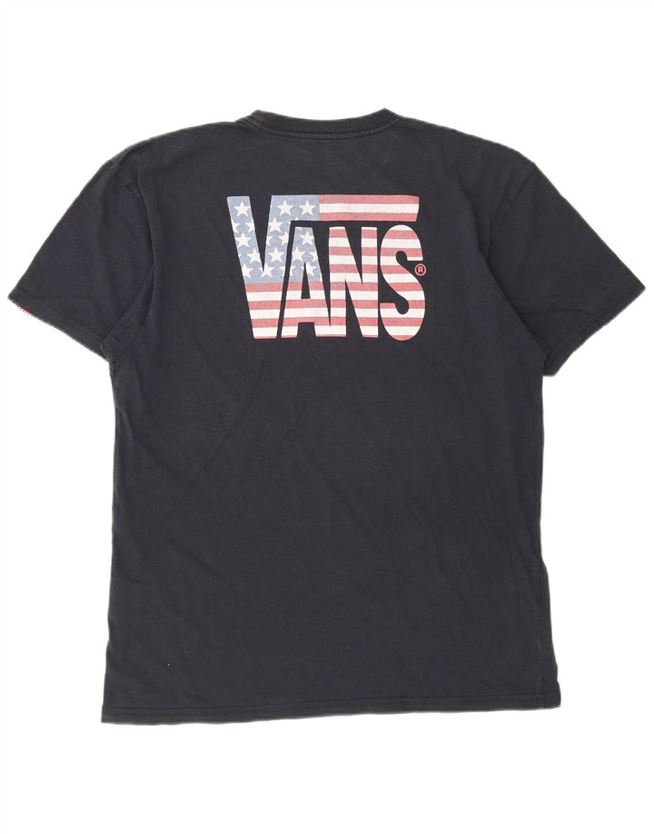Męski T-shirt z grafiką Vans, duży, granatowy, bawełniany