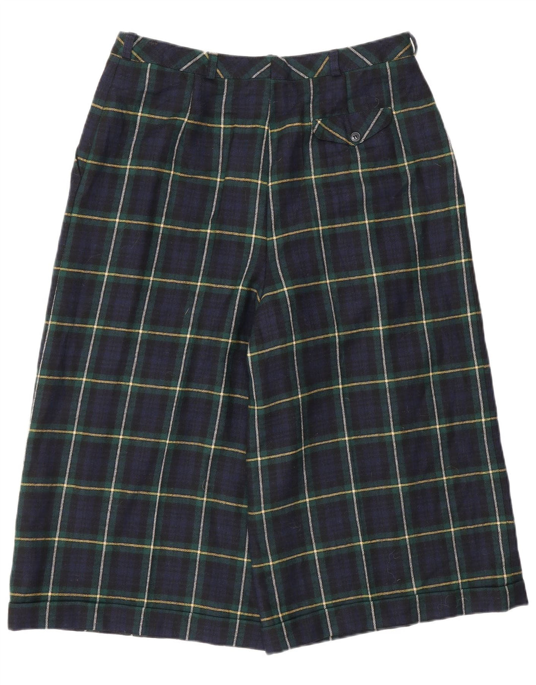 Vintage damskie bermudy z wysokim stanem EU 42 duże W30 granatowa kratka