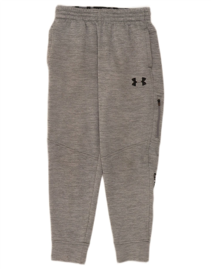 Chłopięce spodnie dresowe Under Armour z grafiką, 9-10 lat, średnioszare