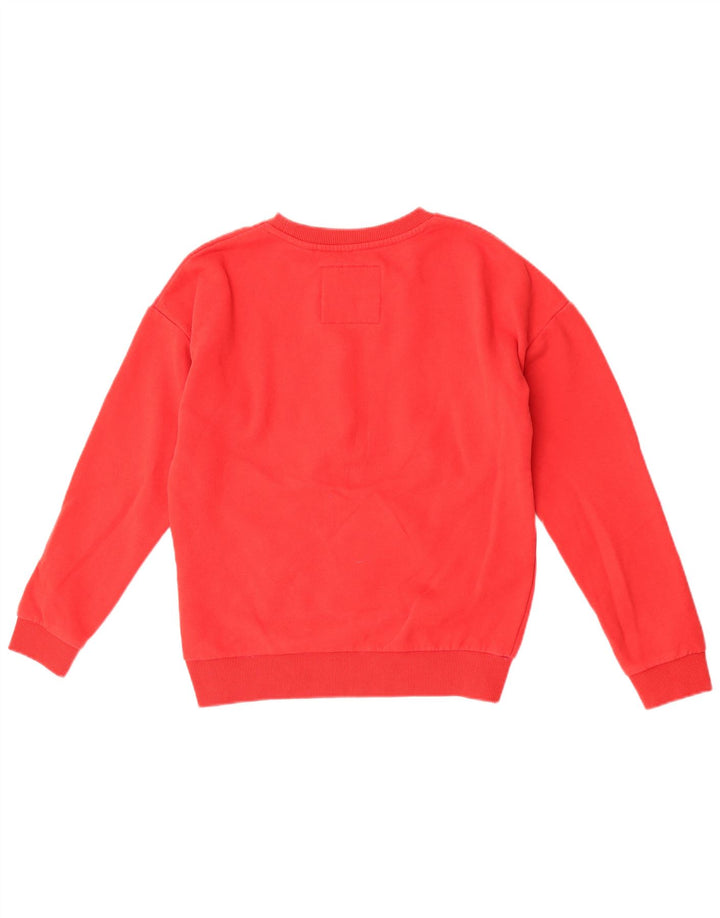Damski sweter oversize Superdry z grafiką UK 10, mały, czerwony, bawełniany