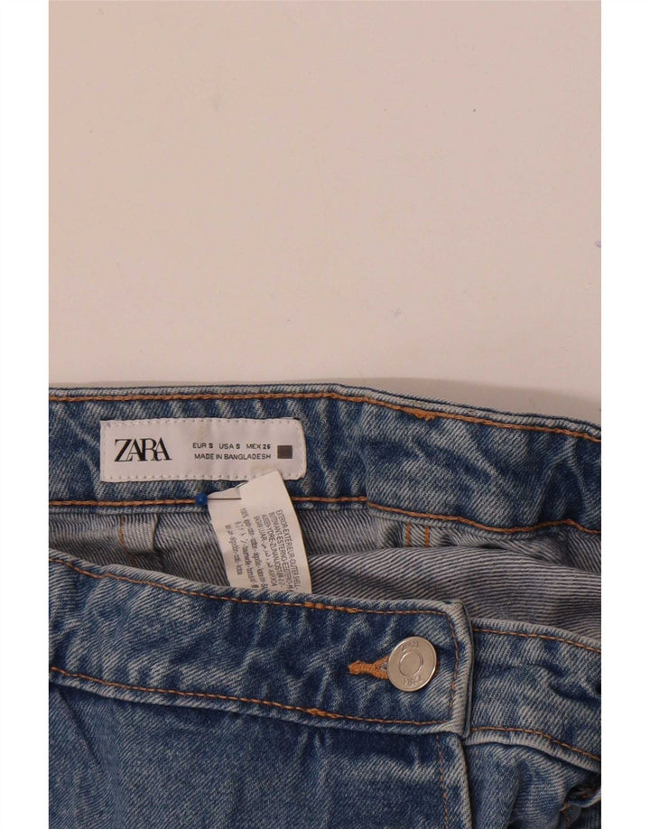 Damskie spodenki jeansowe Zara, małe, W26, niebieskie, bawełniane