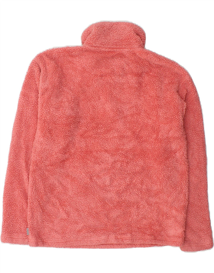 EDDIE BAUER Womens Zip Neck Fleece Jumper UK 14 Medium Red Polyester Vintage Eddie Bauer and Second-Hand Eddie Bauer from Messina Hembry 