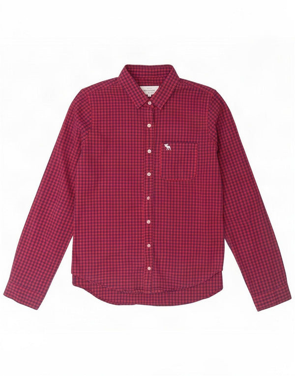 Koszula damska Abercrombie & Fitch UK 14 Medium Red Gingham Cotton