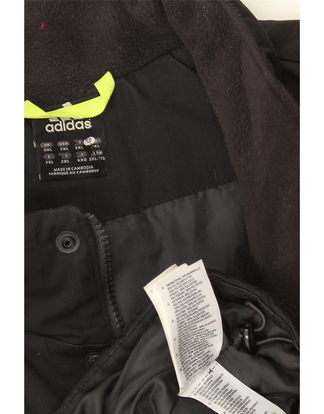 Męska kurtka wiatrówka Adidas UK 44 2XL Czarna bawełna