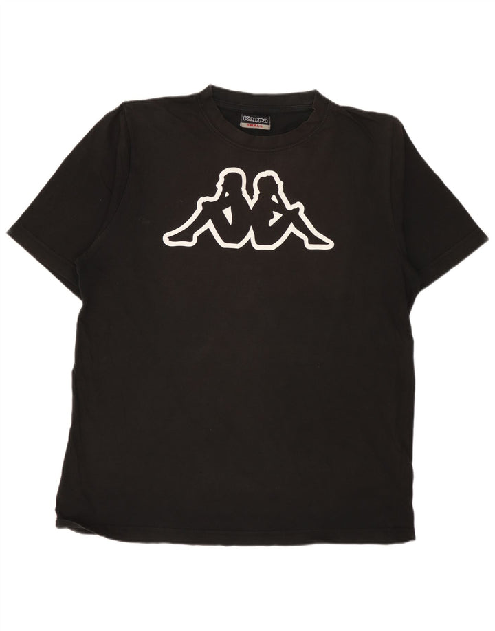 Męski T-shirt z grafiką KAPPA, mały, czarny, bawełniany