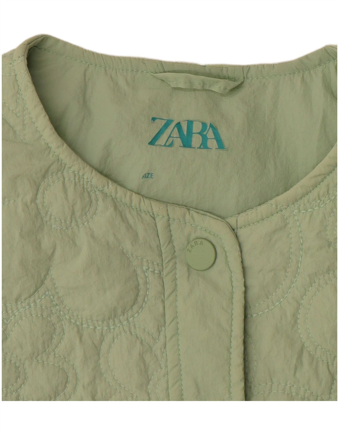 Damska pikowana kurtka Zara UK 4 XS, zielony nylon