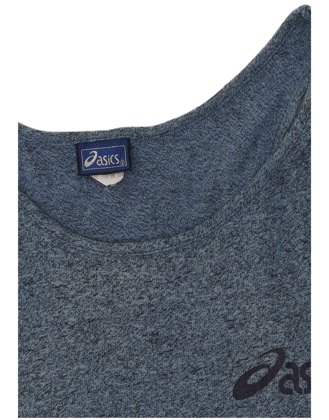 Damska koszulka z kamizelką z grafiką ASICS UK 14, duża, niebieska bawełniana w plamki