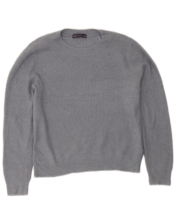 Marks & Spencer Damski sweter z okrągłym dekoltem UK 12 Średni szary akryl
