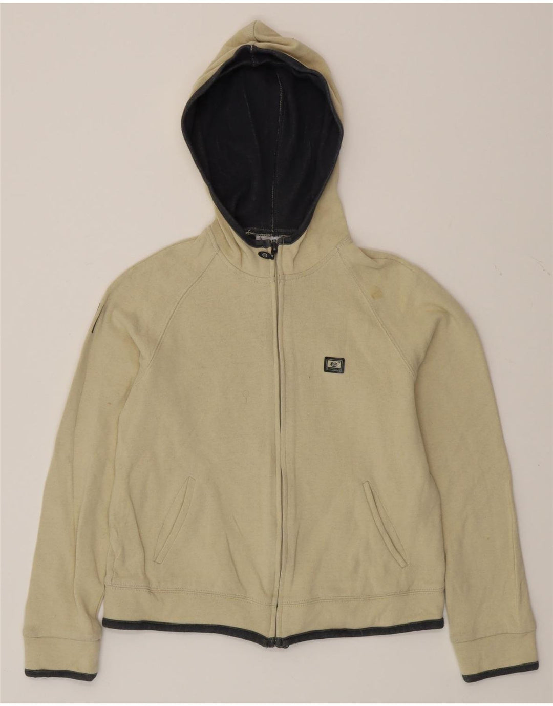 SERGIO TACCHINI Damski sweter z kapturem i zamkiem błyskawicznym IT 44 Średni beżowy bawełniany